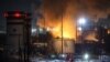 RUSSIA, LENINGRAD REGION - JANUARY 21, 2024: A fire at a terminal of Novatek at the Ust-Luga port