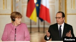 Francois Hollande və Angela Merkel